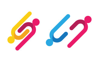 People group care community network and social logo design v.194