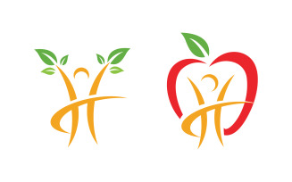 Healthy life Human character logo sign illustration v.131