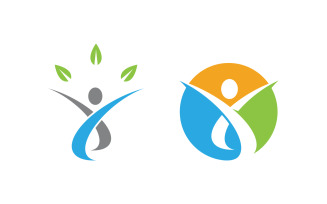 Healthy life Human character logo sign illustration v.137