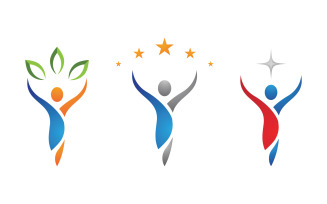 Healthy life Human character logo sign illustration v.138