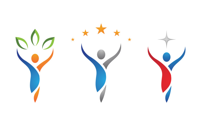 Healthy life Human character logo sign illustration v.138 Logo Template