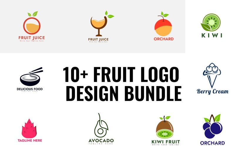 10+ Fruit Logo Design Bundle Logo Template