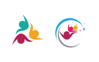 People group care community network and social logo design v.186