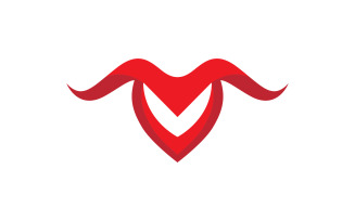 Taurus Horn Logo vector icon illustration design template v.20