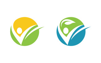 Healthy life Human character logo sign illustration v.148