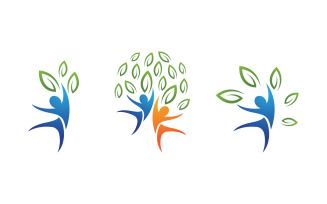 Healthy life Human character logo sign illustration v.151