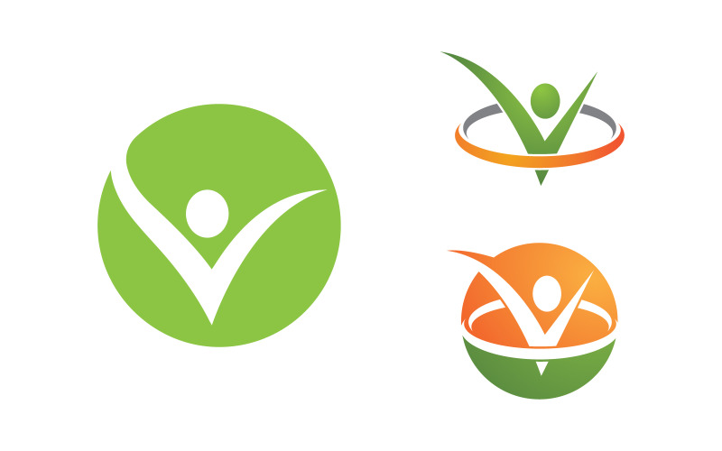 Healthy life Human character logo sign illustration v.157 Logo Template