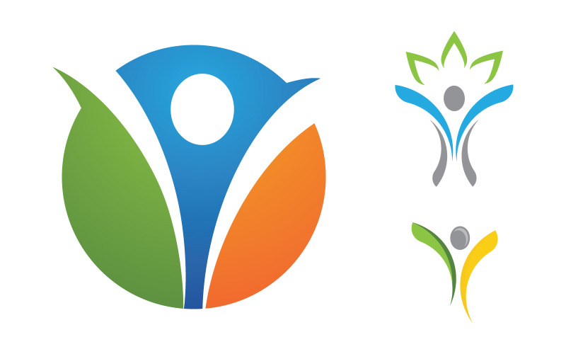 Healthy life Human character logo sign illustration v.158 Logo Template