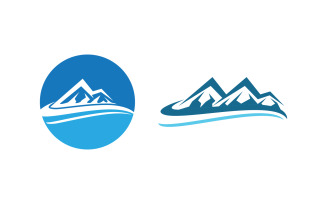 Hill Nature Mountain icon Logo Template illustration design v.34