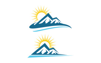 Hill Nature Mountain icon Logo Template illustration design v.36