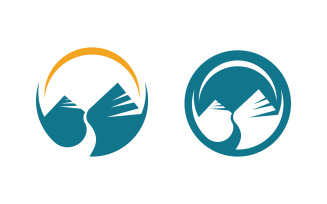 Hill Nature Mountain icon Logo Template illustration design v.38