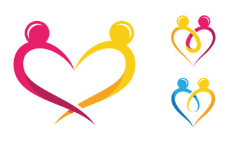 People group care community network and social logo design v.196