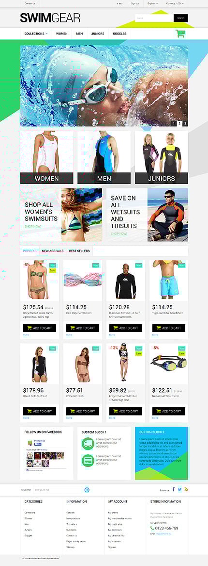 PrestaShop Main Page Screenshot