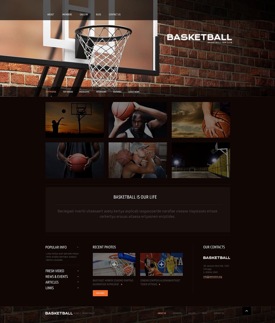 Basketball Responsive WordPress Theme New Screenshots BIG