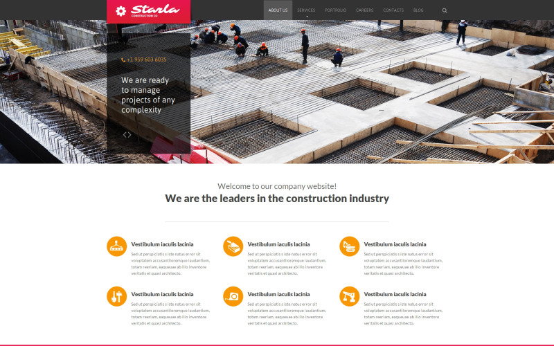 Construction Company Responsive Website Template