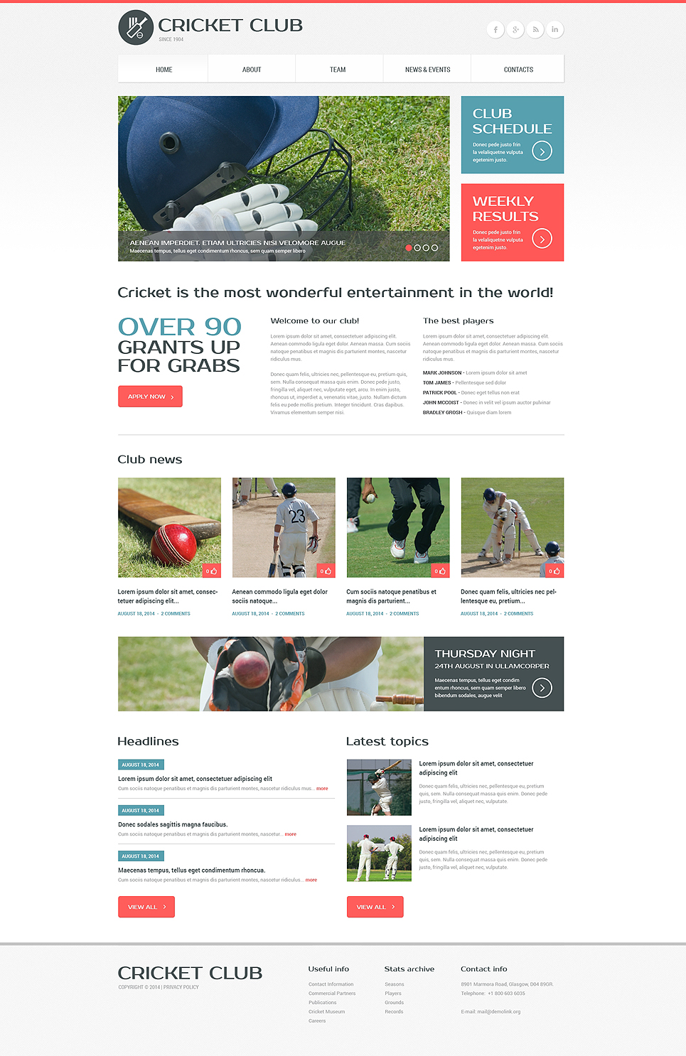 Cricket Responsive Website Template New Screenshots BIG
