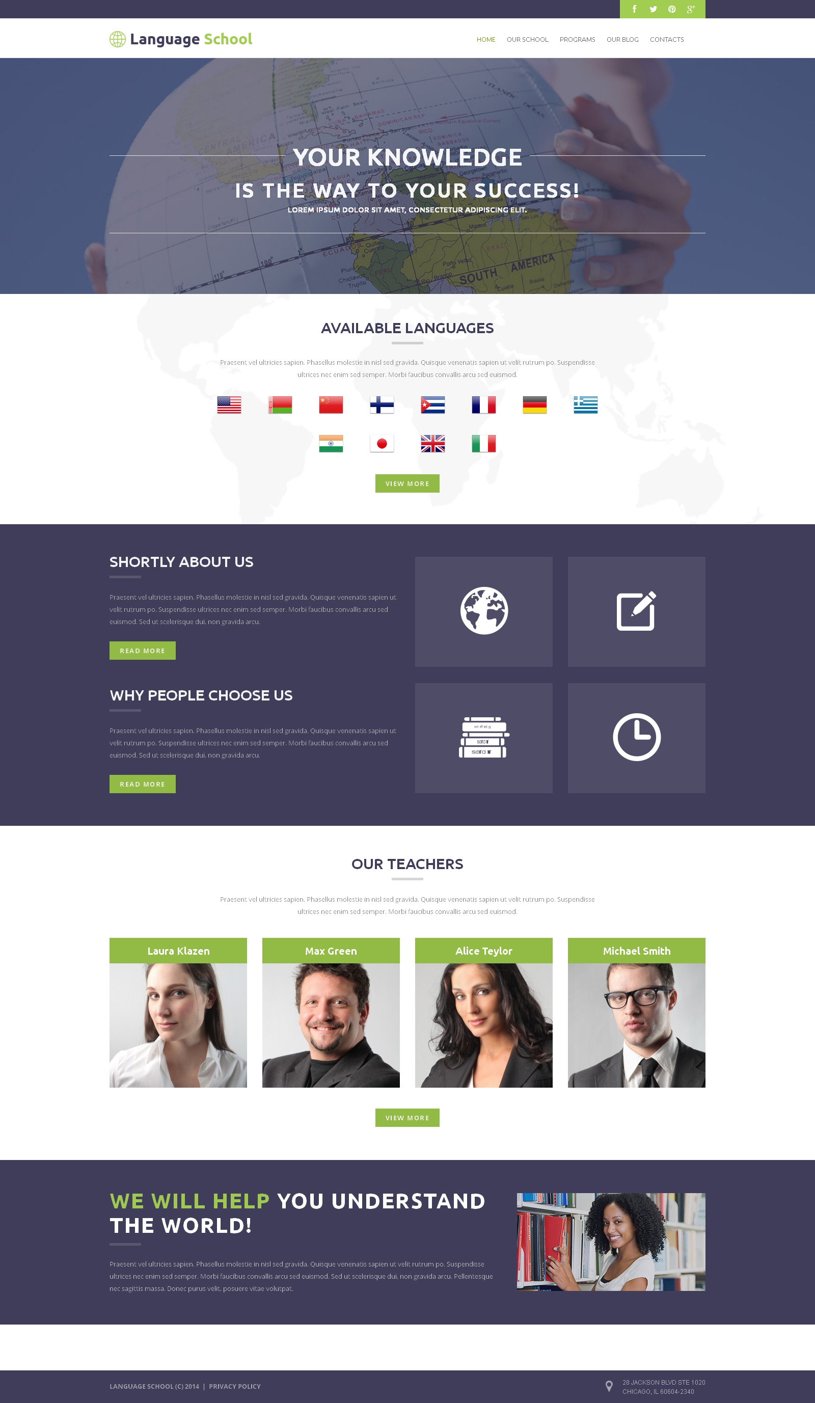 Responzivní WordPress motiv "Foreign Language School" #51000