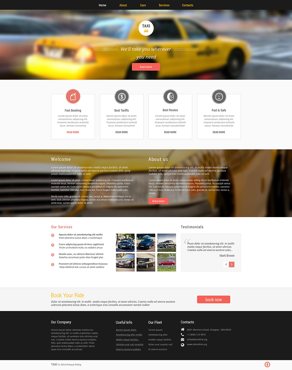 Taxi Responsive Website Template New Screenshots BIG