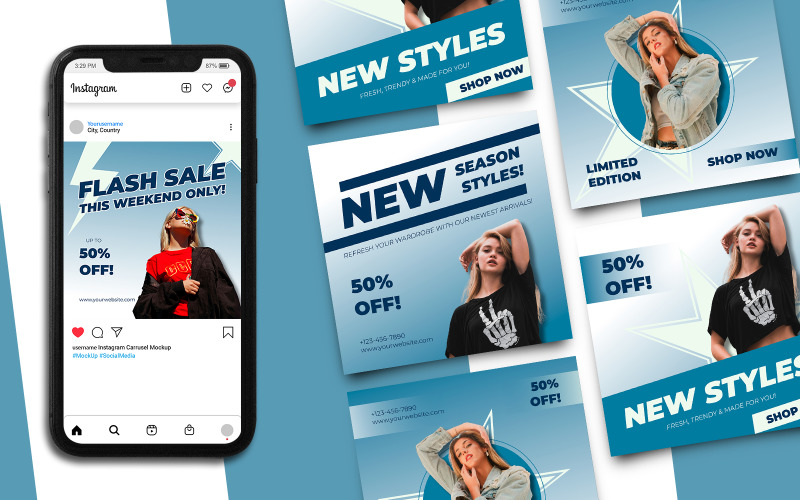 Fashion Sale Instagram Post Template 674 Social Media