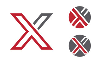 X Letter Branding design Logo Template icon illustration v.8