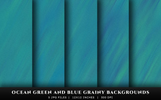 Ocean Green and Blue Grainy Texture Backgrounds