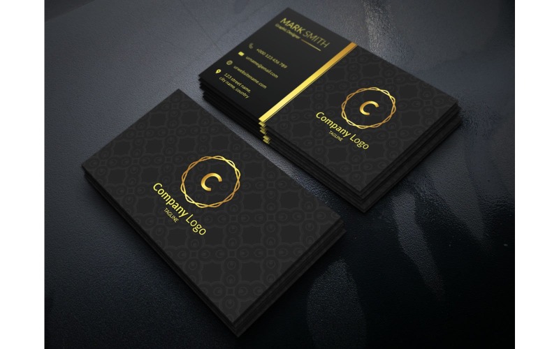 Golden Business Card Template Corporate Identity