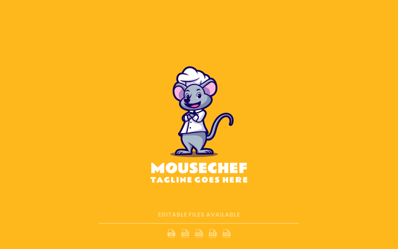 Mouse Chef Mascot Cartoon Logo Logo Template