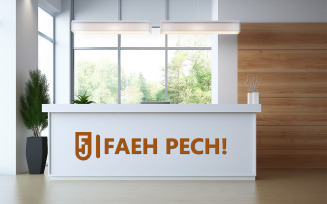 Office white desk mockup template