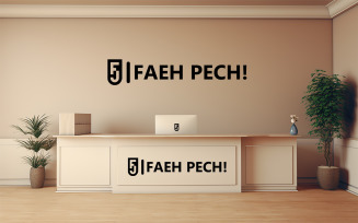 Reception logo mockup | office reception mockup