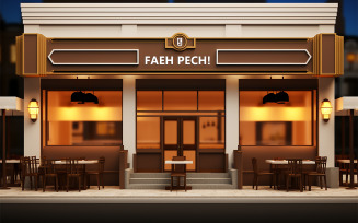 Restaurant front mockup | outdoor logo mockup