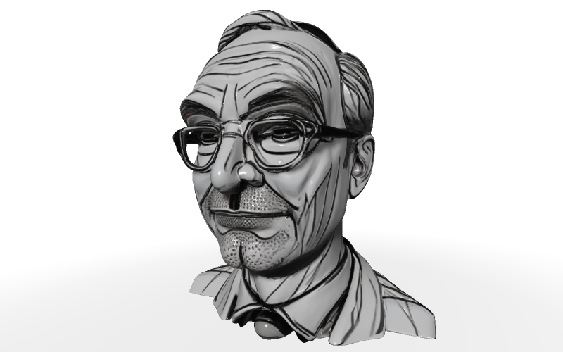 Classic Gentleman Bust Sculpture Free 3D Model