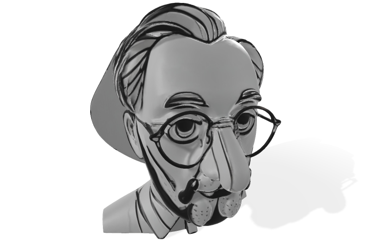 Friendly Glasses Bust Free 3D Model