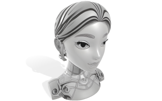 Futuristic Robotic Muse 3D Model