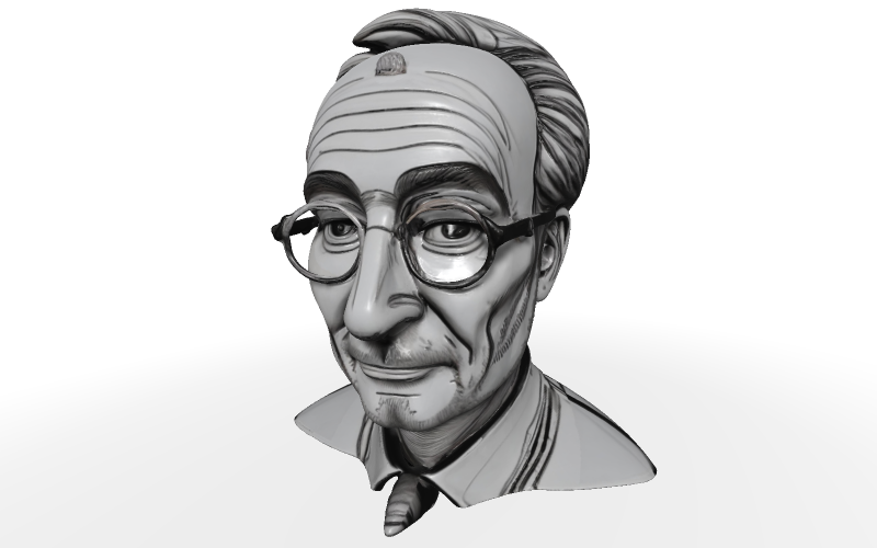 Senior Gentleman Character Bust Free 3D Model