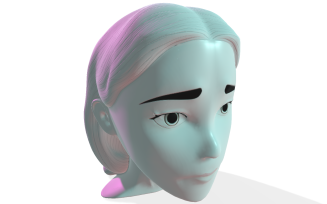 Serene Stylized Face Bust 3D Model