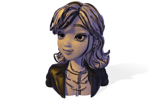 Stylized Female Character Bust Free 3D Model