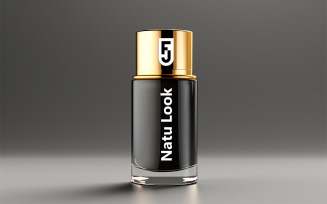 Black and gold bottle mockup