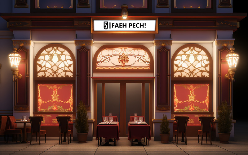 Coffee shop front mockup | restaurant outdoor mockup Product Mockup