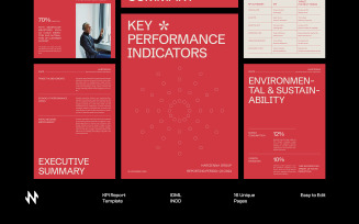 Minimal Red KPI Report Template