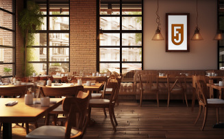 Restaurant inside board mockup design