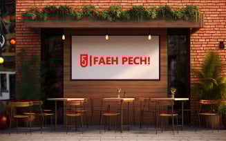 Store front wall mockup | store front sign board mockup