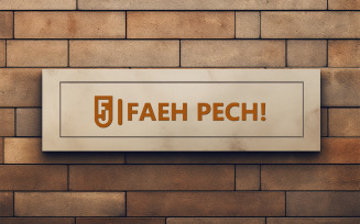 Wall board logo mockup | nameplate mockup