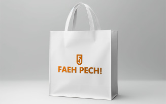 White shopping bag logo mockup