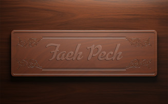 Wooden nameplate logo mockup design