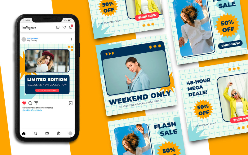 Fashion Sale Instagram Post Template 370 Social Media