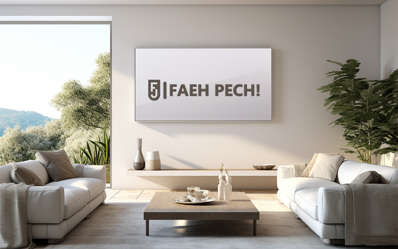 Livingroom mockup | Livingroom logo mockup Product Mockup