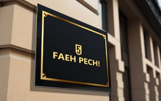 Outdoor wall board logo mockup design