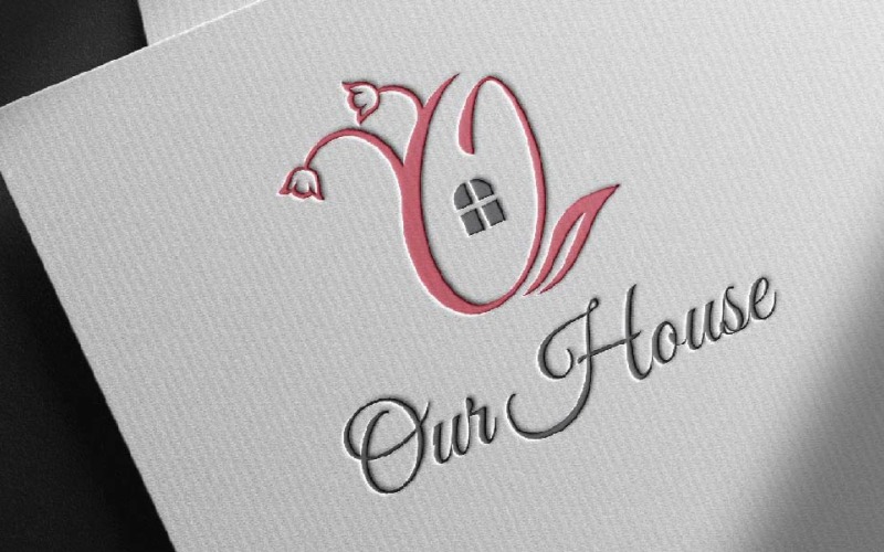 Pink Tulip Flower Floral Plant Florist Home House Circle Window Logo Template