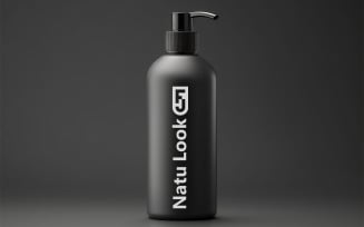 Black bottle logo mockup | Cosmetics black bottle mockup