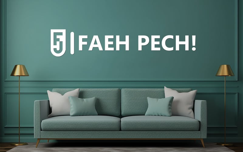 Blue interior mockup | interior mockup | interior logo mockup Product Mockup